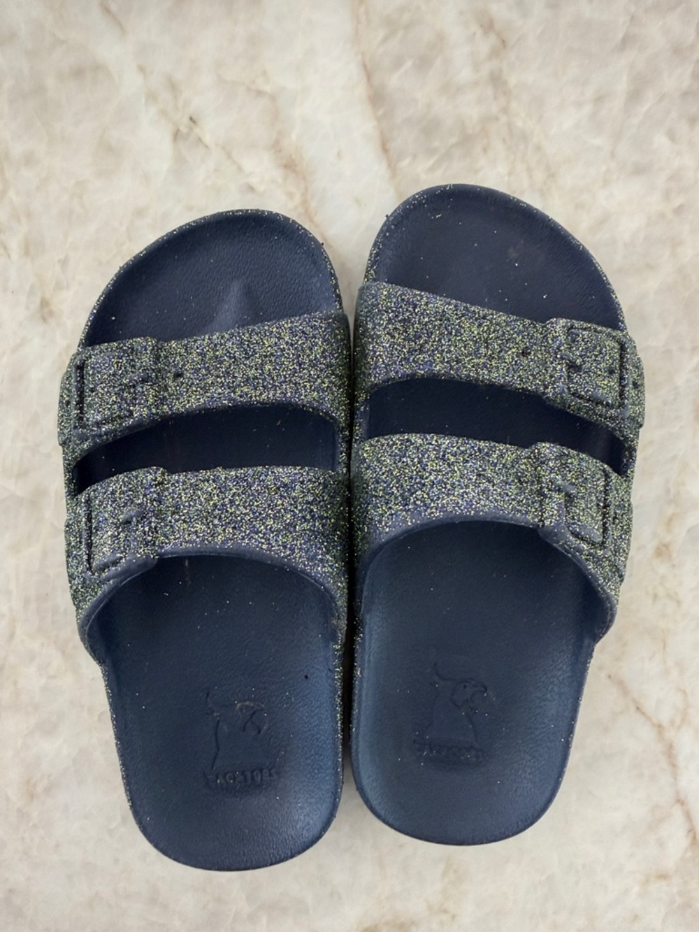 Cacatoes glitter slide sandals